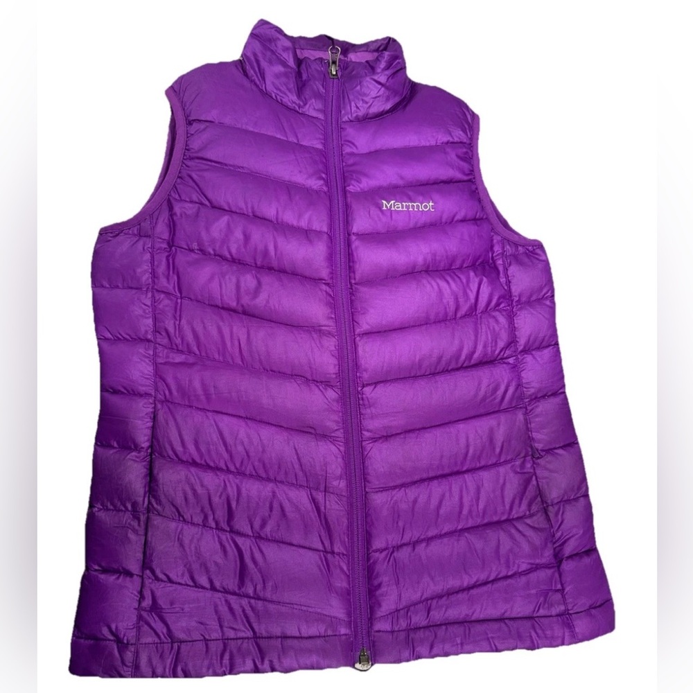 Marmot Purple Down Puffer Vest Lightweight Outdoor Gorpcore Sz XS Active Hiking
